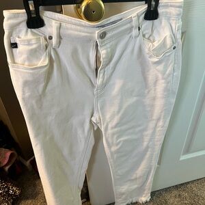 KanCan Women's Crisp White Ankle Jeans